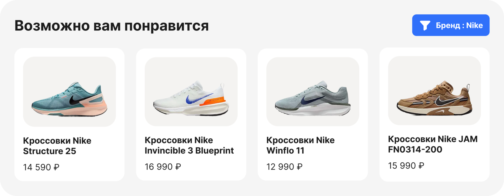 Рисунок 4 . Автофильтр по бренду в рекомендациях